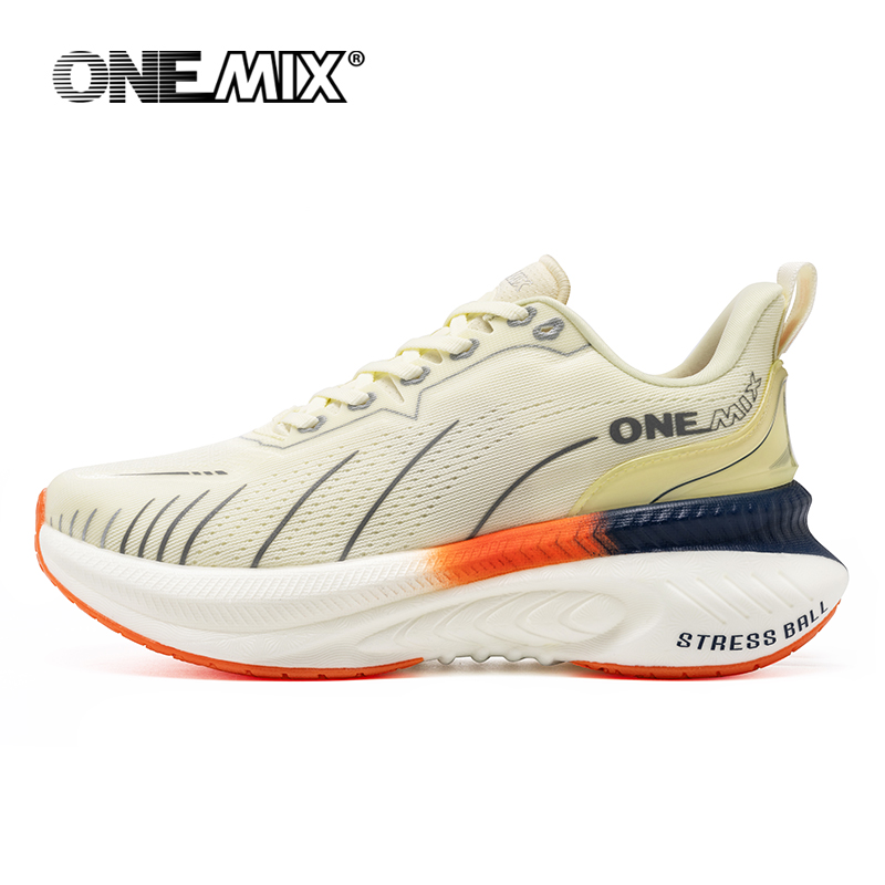 Reflective Night Running Shoes - ONEMIX 화이트로드 운동화 남성용 에어 쿠션
