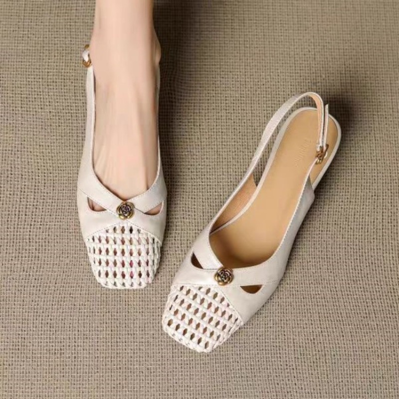 Women'S Shoes - 여성용 프렌치 스타일 클로즈드 토 샌들,