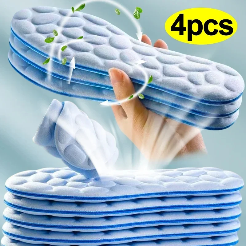 Breathable Mesh Athletic Shoes - 2/4개입 소프트 마사지 메모리 폼 깔창