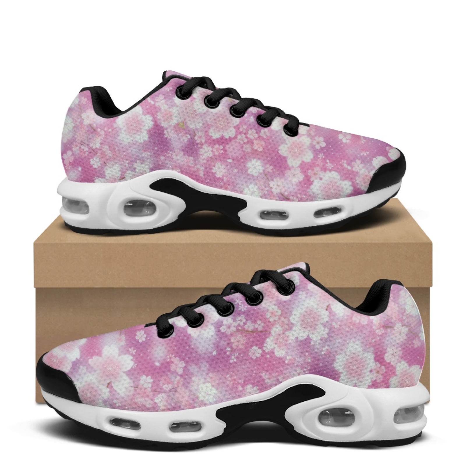 Air Cushion Jogger Shoes Men - PENSTROLL 핑크 꽃무늬 에어 쿠션 메쉬