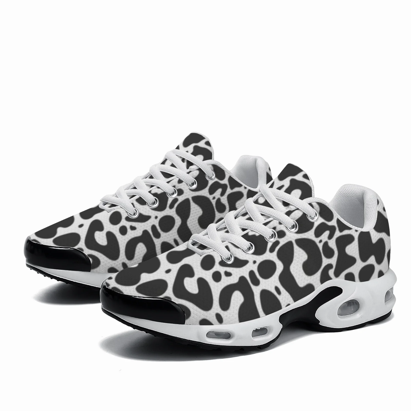 맞춤 제작 가능한 블랙 레오파드 프린트 캐주얼 에어쿠션 - Breathable Mesh Athletic Shoes 리뷰 및 가격