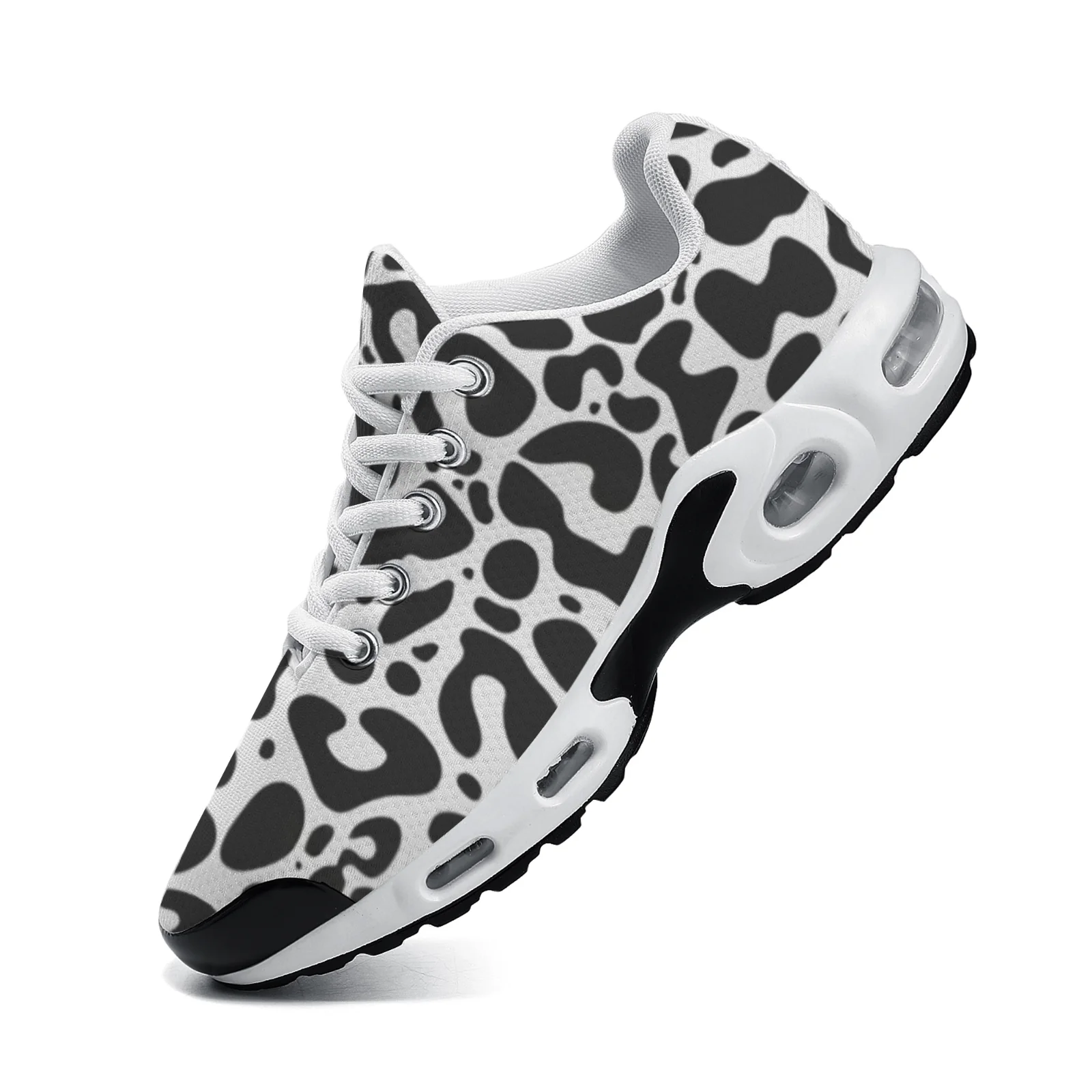 맞춤 제작 가능한 블랙 레오파드 프린트 캐주얼 에어쿠션 - Breathable Mesh Athletic Shoes 리뷰 및 가격