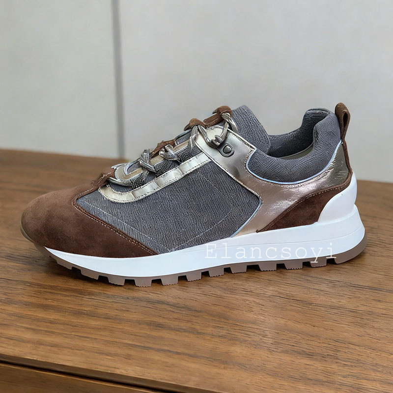 여성 스니커즈 레이스업 스트링 비즈 장식 플랫 굽 두꺼 - Knit Fabric Lace Up Sneakers 리뷰 및 가격