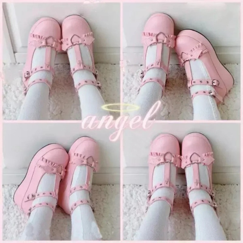 새로운 스위트 하트 버클 웨지 메리 제인 여성 핑크 티 - Boots 리뷰 및 가격