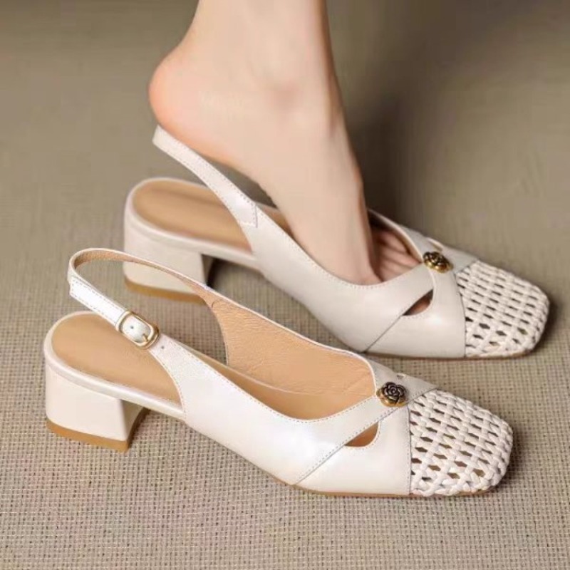 여성용 프렌치 스타일 클로즈드 토 샌들, 청키 힐, 다 - Women'S Shoes 리뷰 및 가격