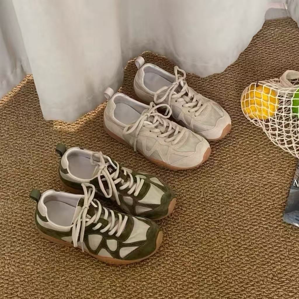 여성용 빈티지 패치워크 레이스업 스니커즈, 부드럽고 미 - Sneakers 리뷰 및 가격