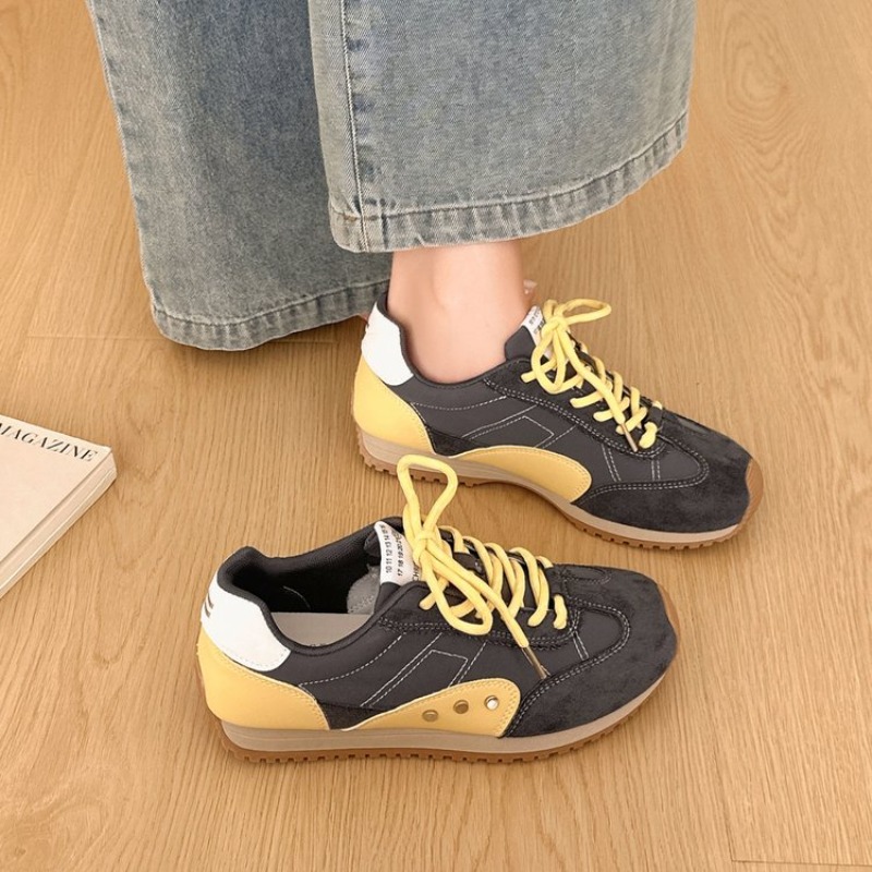 레트로 컬러 블록 스니커즈 여성용 부드러운 플랫 런닝화 - Running Shoes 리뷰 및 가격