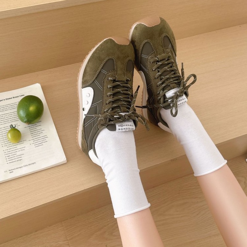 레트로 컬러 블록 스니커즈 여성용 부드러운 플랫 런닝화 - Running Shoes 리뷰 및 가격