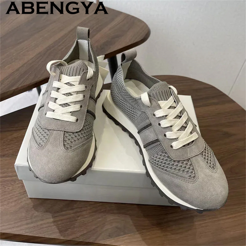 2026 봄 핫세일 니트 레이스업 캐주얼 플랫 슈즈 여 - Knit Fabric Lace Up Sneakers 리뷰 및 가격
