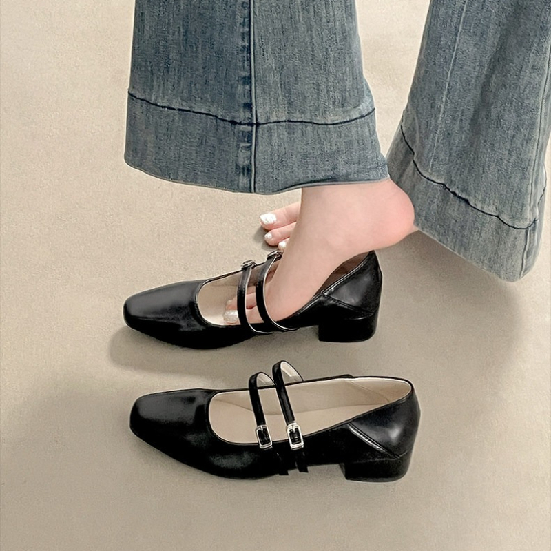 스퀘어 토 로우힐 여성용 실버 메리 제인 슈즈 패션 우 - Women'S Shoes 리뷰 및 가격