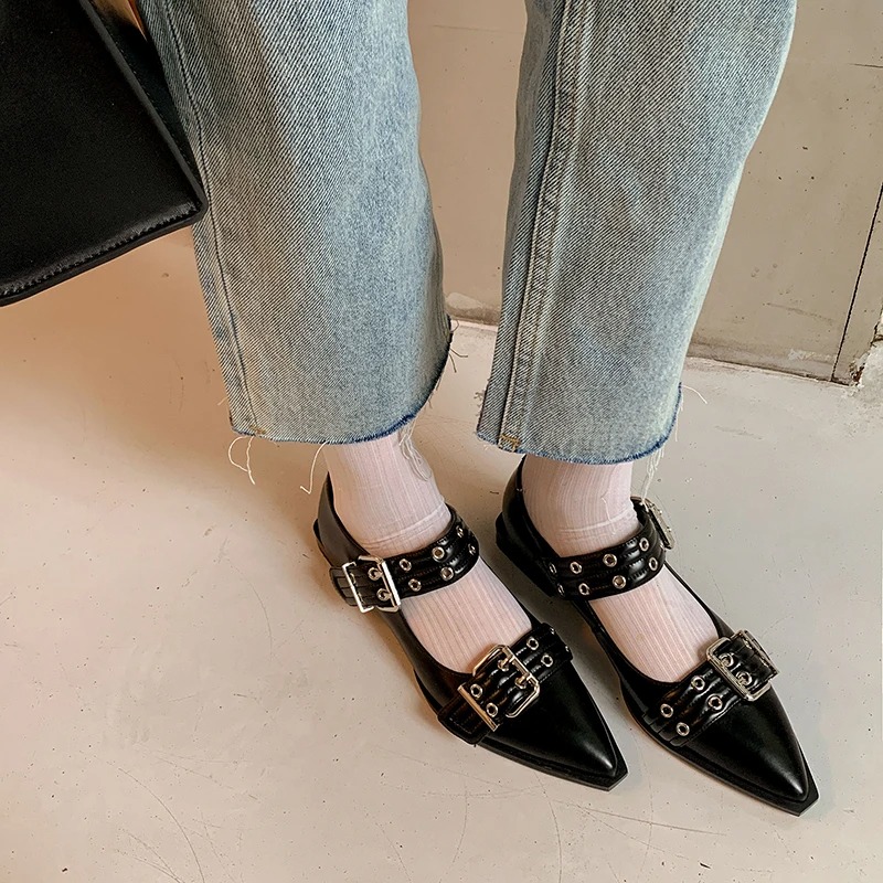 여성 신발 디자이너 럭셔리 로우 힐 펌프 버클 패션 숙 - Sandals 리뷰 및 가격