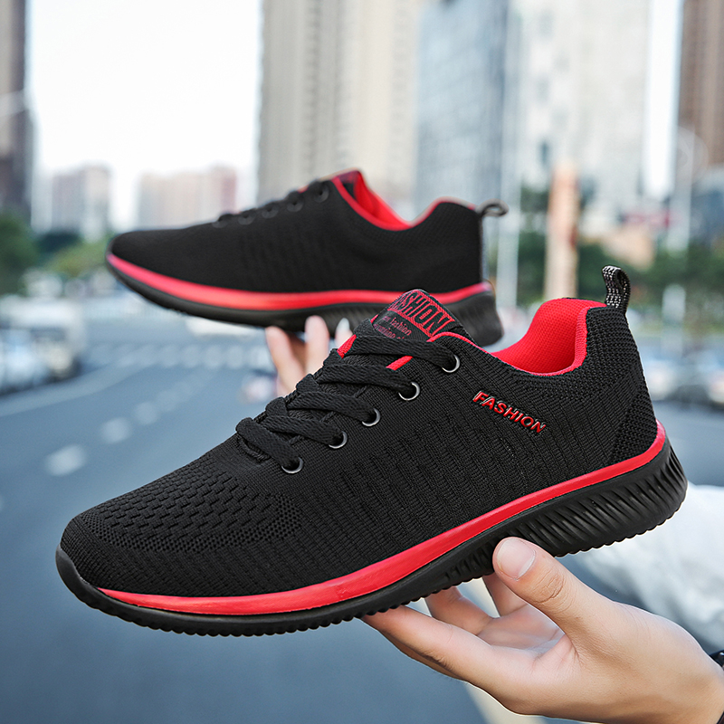YRZL 남성용 스포츠 신발, 블랙 스니커즈, 캐주얼  - Knit Fabric Lace Up Sneakers 리뷰 및 가격