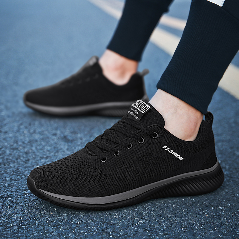 YRZL 남성용 스포츠 신발, 블랙 스니커즈, 캐주얼  - Knit Fabric Lace Up Sneakers 리뷰 및 가격