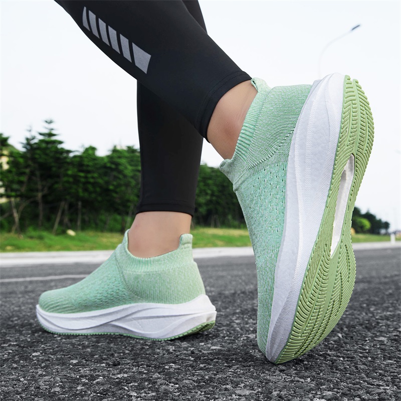 유니섹스 슬립온 양말형 러닝화 통기성 니트 메쉬 스니커 - Knit Fabric Lace Up Sneakers 리뷰 및 가격