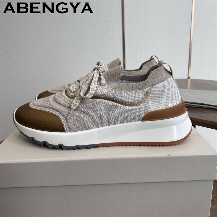 남성용 새로운 멀티 컬러 니트 로퍼 신발 라운드 발가락 - Knit Fabric Lace Up Sneakers 리뷰 및 가격
